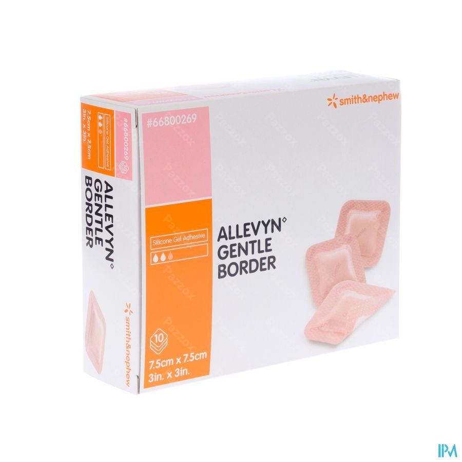 Allevyn Gentle Border Ster 7,5x 7,5cm 10 66800269