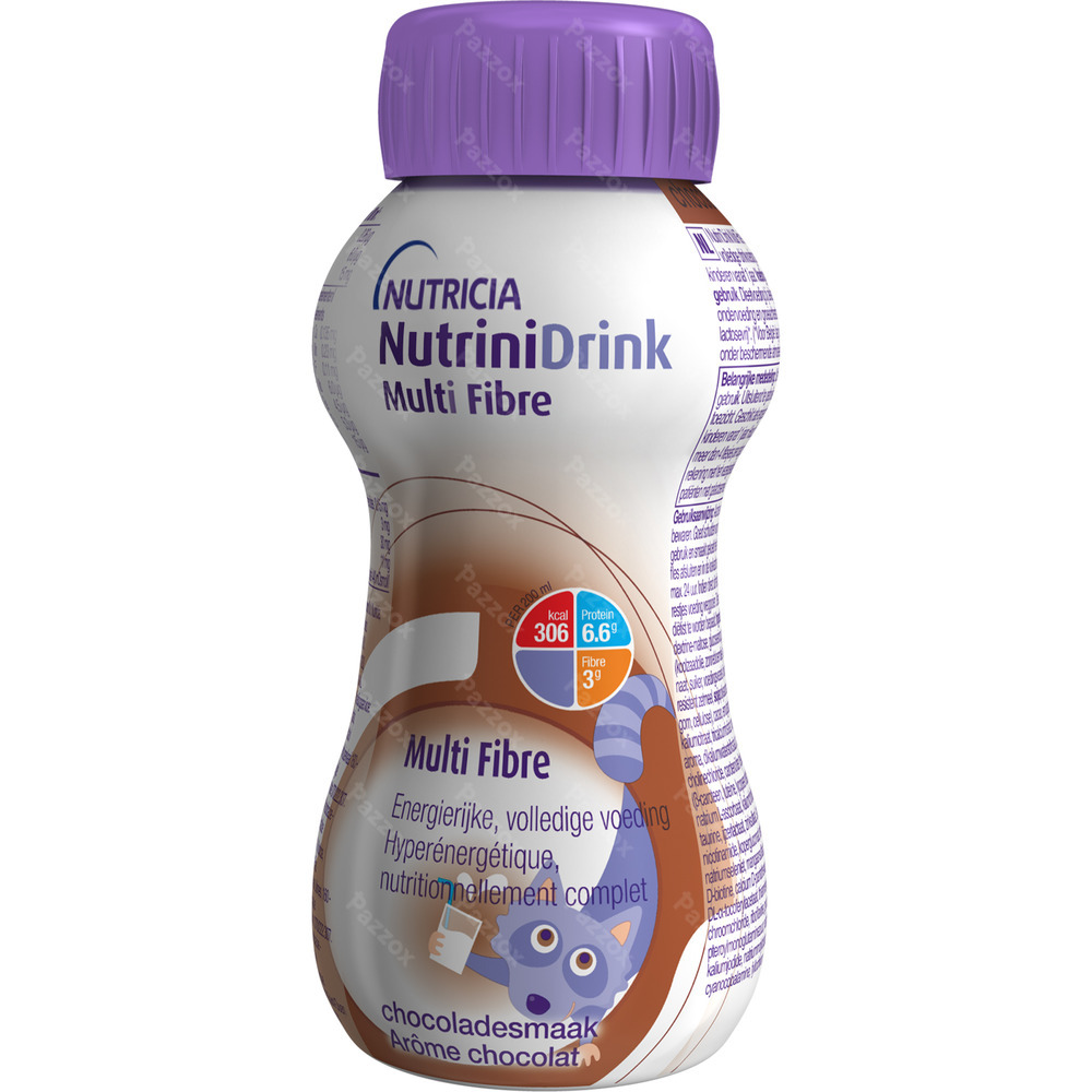 NutriniDrink Multi Fibre Chocoladesmaak Flesje 200 ml