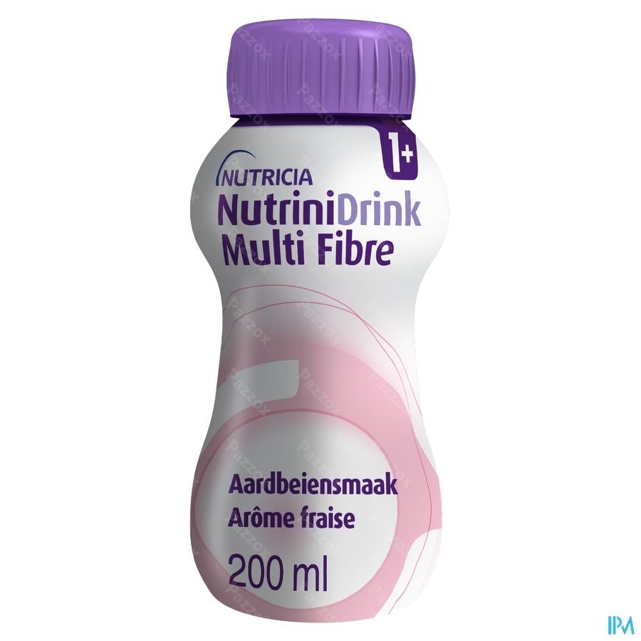 NutriniDrink Multi Fibre Aardbeiensmaak Flesje 200ml