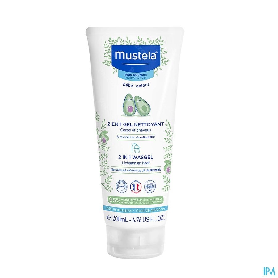 Mustela Baby 2in1 Wasgel Normale Huid 200ml 
