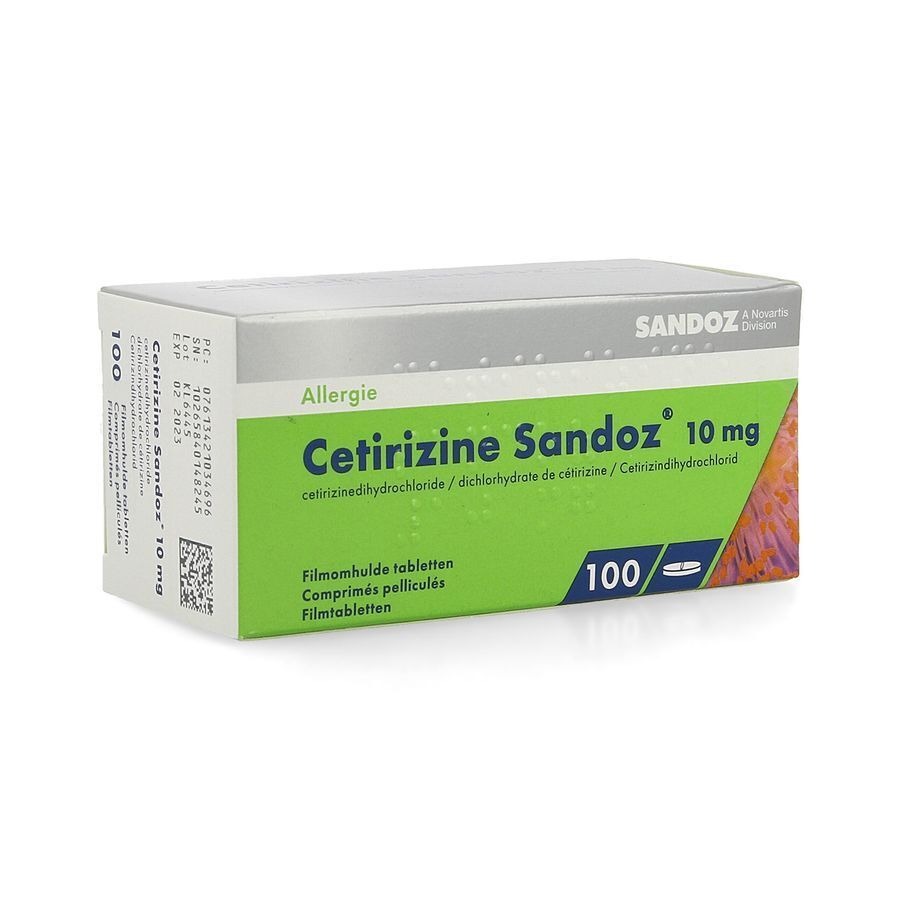Cetirizine Sandoz 10mg 100 Tabletten