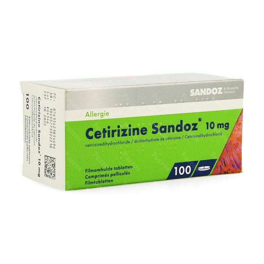 Cetirizine Sandoz 10mg 100 Tabletten