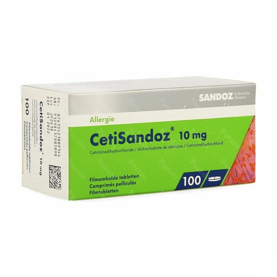 Cetirizine Sandoz 10mg 100 Tabletten