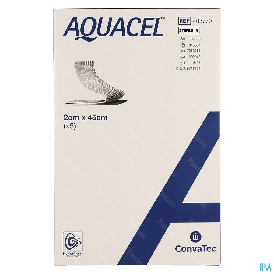 Aquacel Verb Hydrofiber+versterking 2x45cm 5