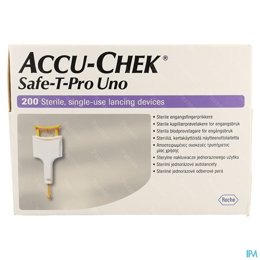 Accu Chek Safe T Pro Plus Uno Steriel Wegwerp 200