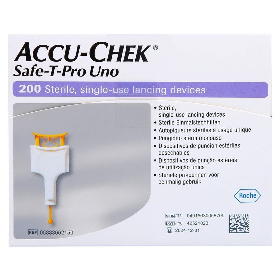 Accu Chek Safe T Pro Plus Uno Steriel Wegwerp 200