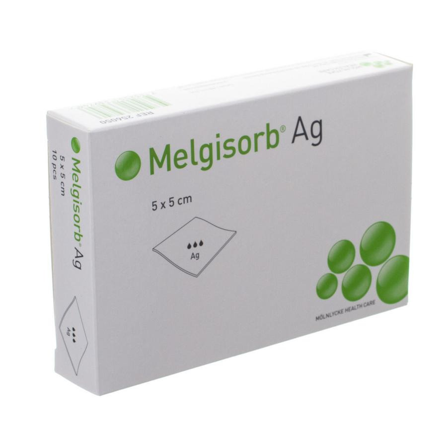 Melgisorb Ag Kp Ster 5x 5cm 10 256050