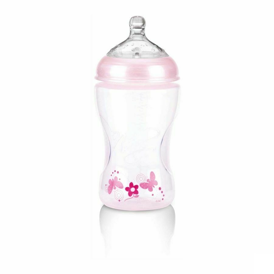 Nûby NT Roze Zuigfles met SoftFlex™ antikoliekspeen – medium flow - 330 ml 