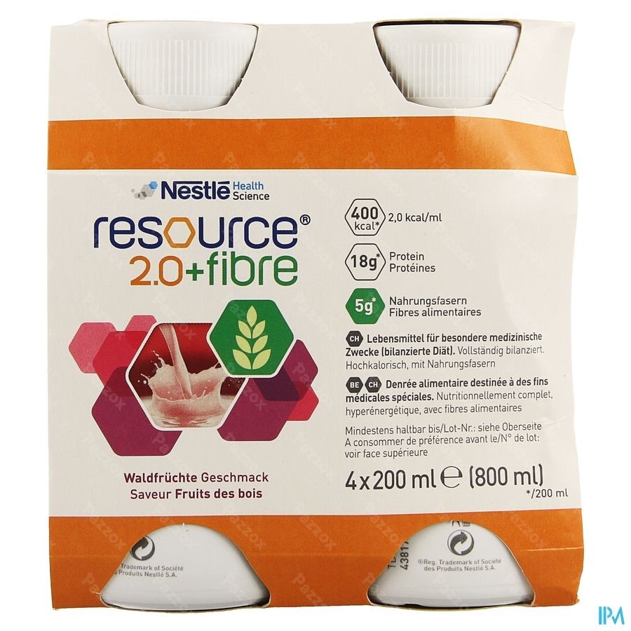 Resource 2.0 Fibre Bosvruchten 4x200ml