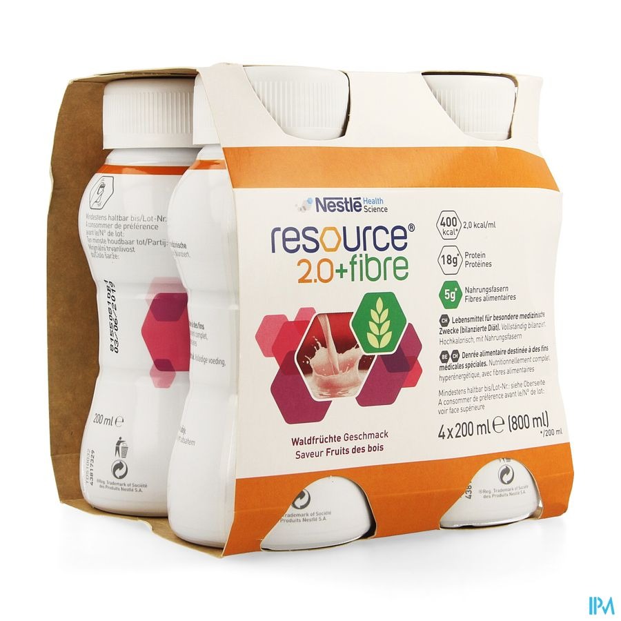 Resource 2.0 Fibre Bosvruchten 4x200ml