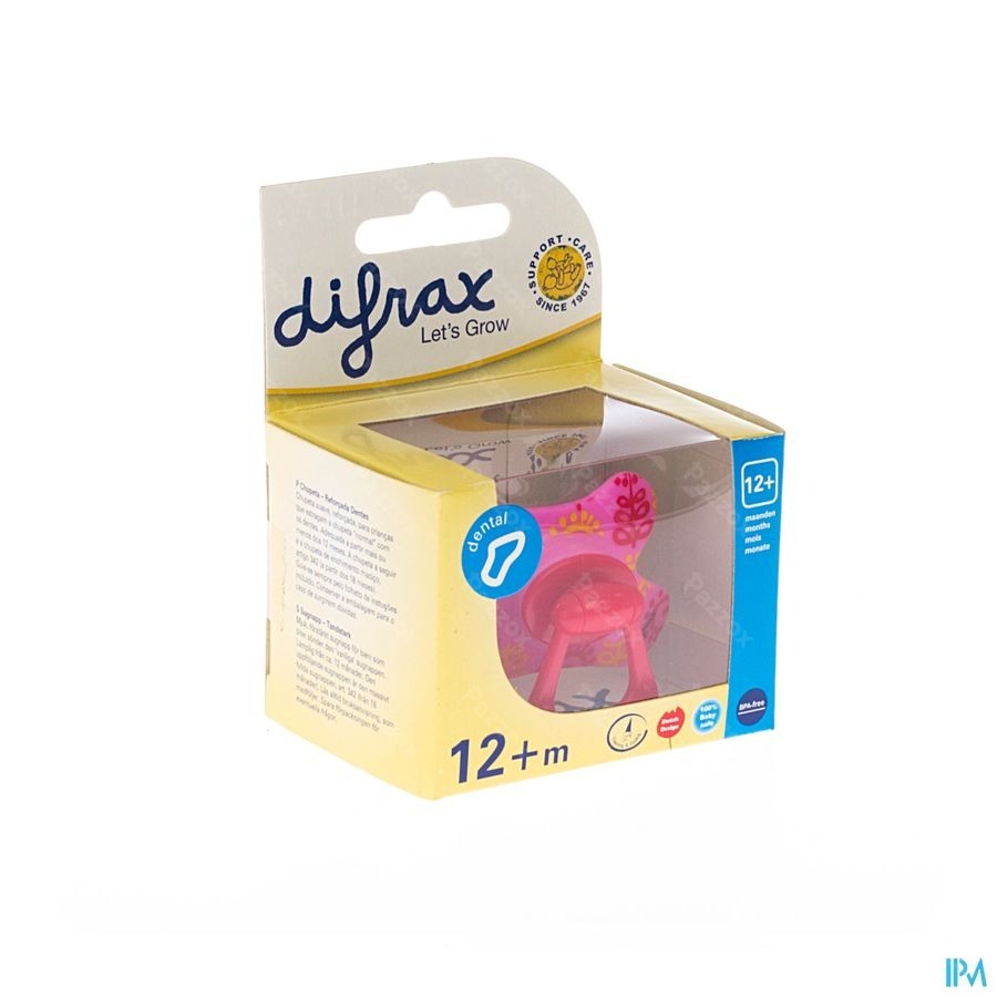 Difrax Fopspeen Dental Semi Filled Girl +12m 346