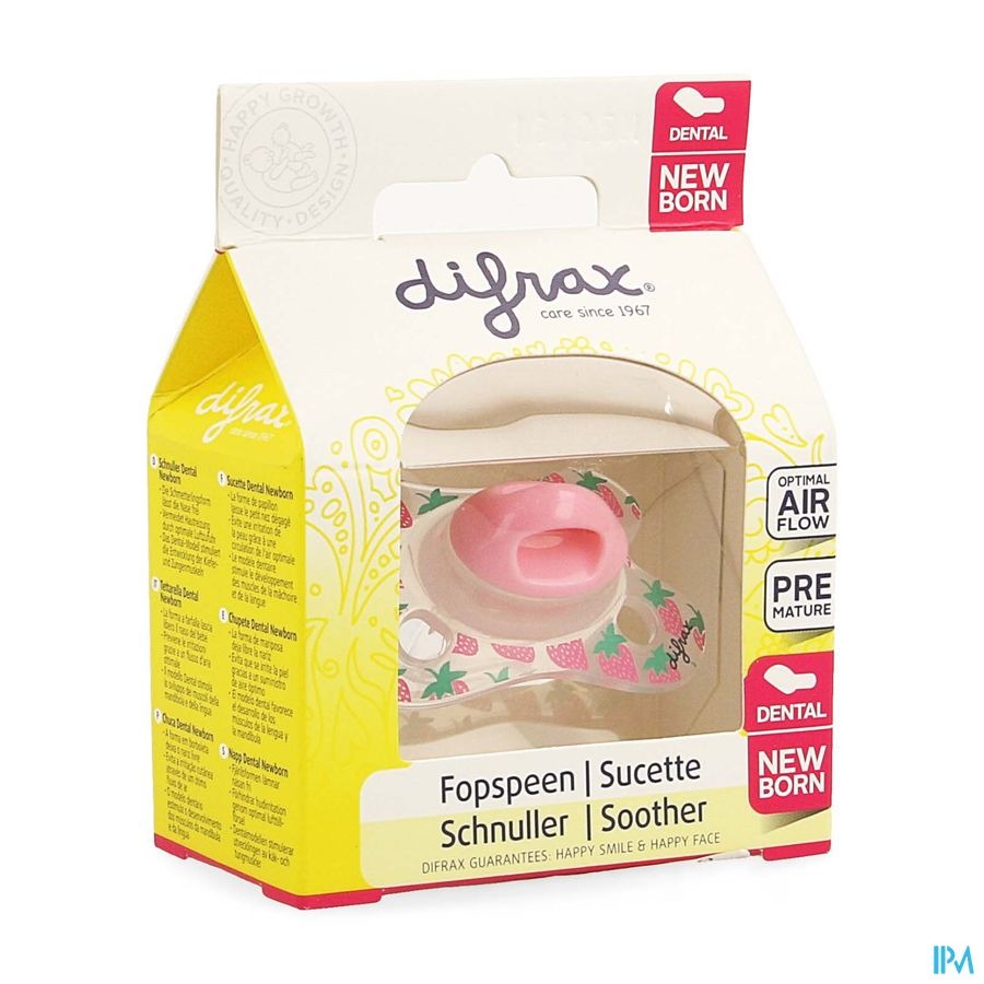 Difrax Fopspeen Newborn Dental Sil Girl-2/2m 1 796