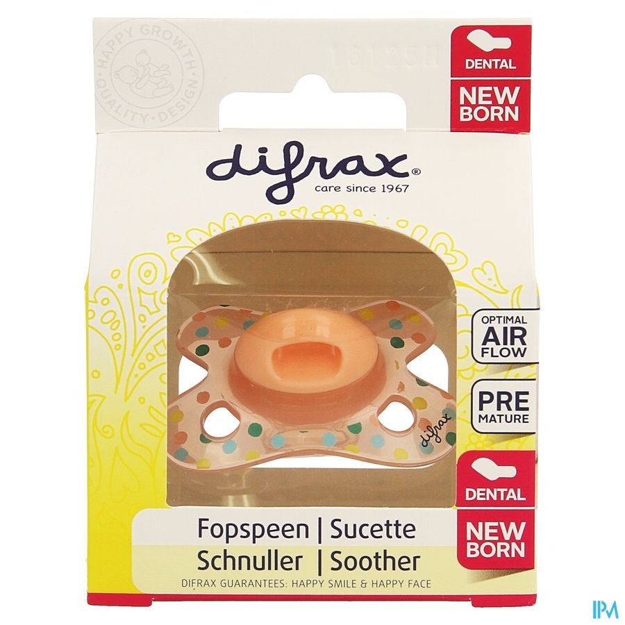 Difrax Fopspeen Newborn Dental Sil Girl-2/2m 1 796