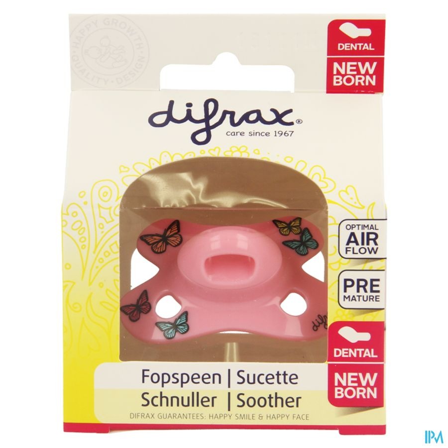 Difrax Fopspeen Newborn Dental Sil Girl-2/2m 1 796