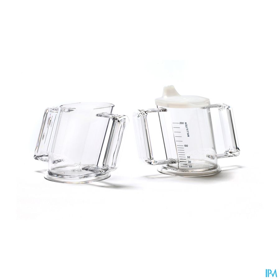 Henrotek Handycup Beker Schuin Transparant Met 2 Tuitjes 237ml afbeelding 1