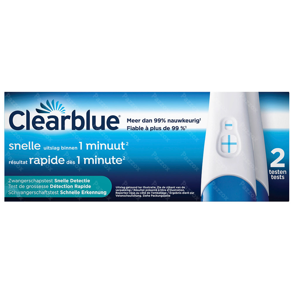 Clearblue Zwangerschapstest Snelle Detectie 2 testen