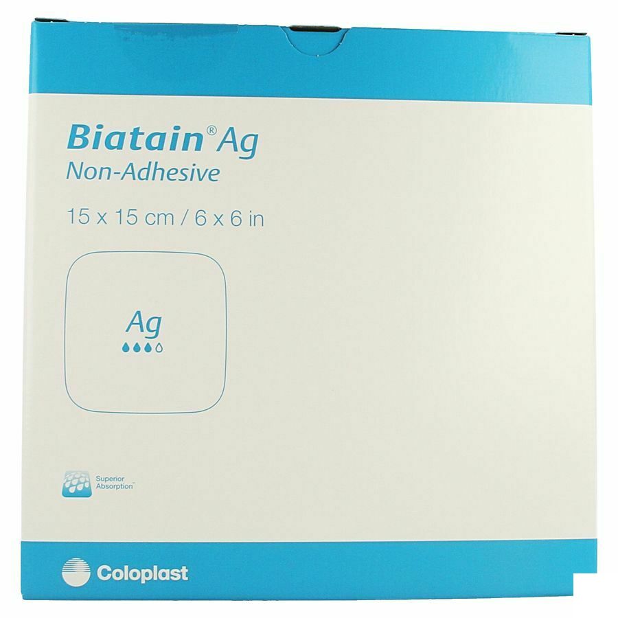 Biatain Ag Niet klevend Schuimverband 15x15cm 5 Stuks 39625 afbeelding