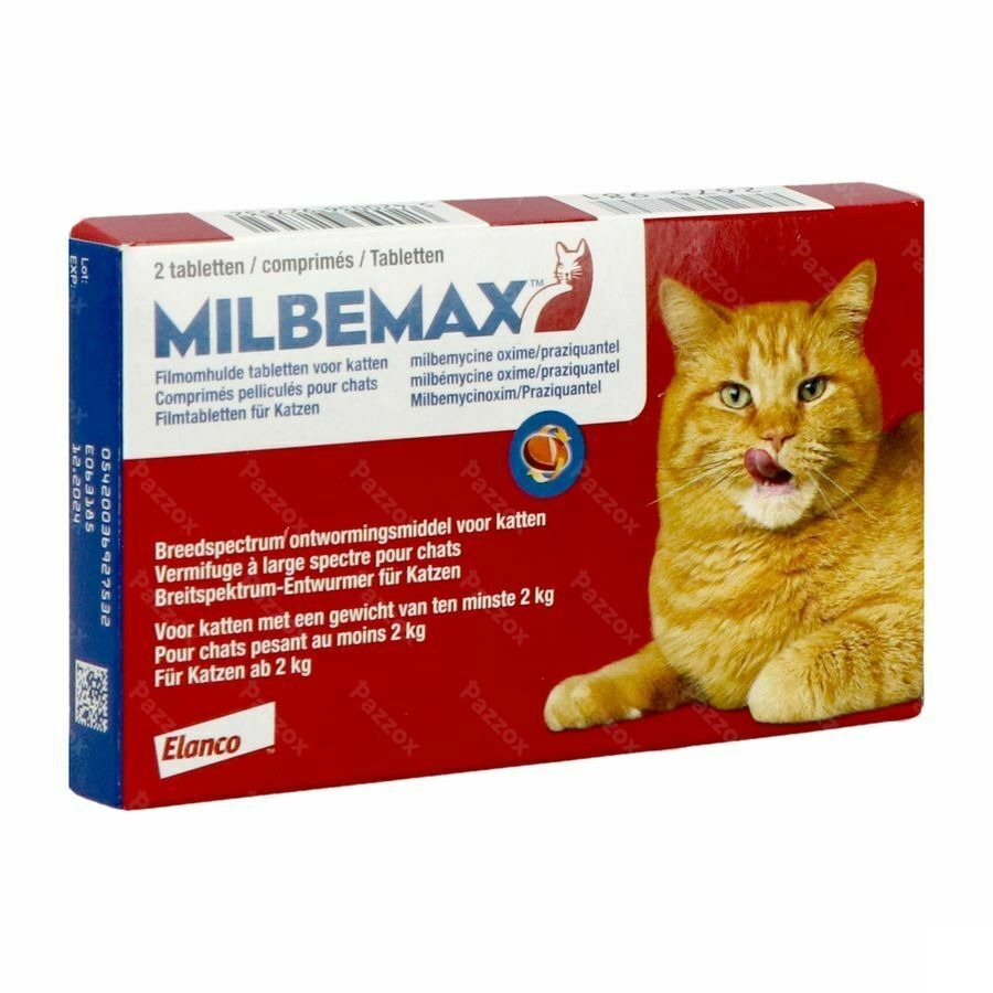 Milbemax Katten Filmomh Tabl Blister 1x2