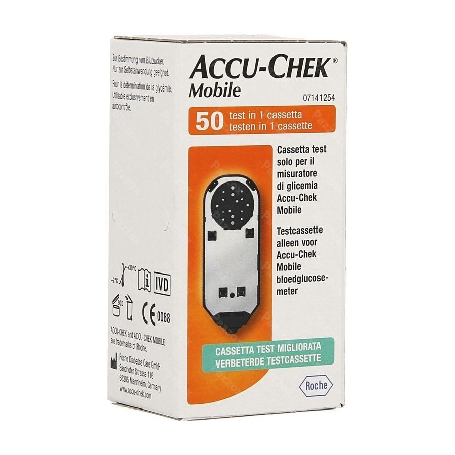 Accu Chek Mobile Testcassette Bloedglucose 50 Beurten