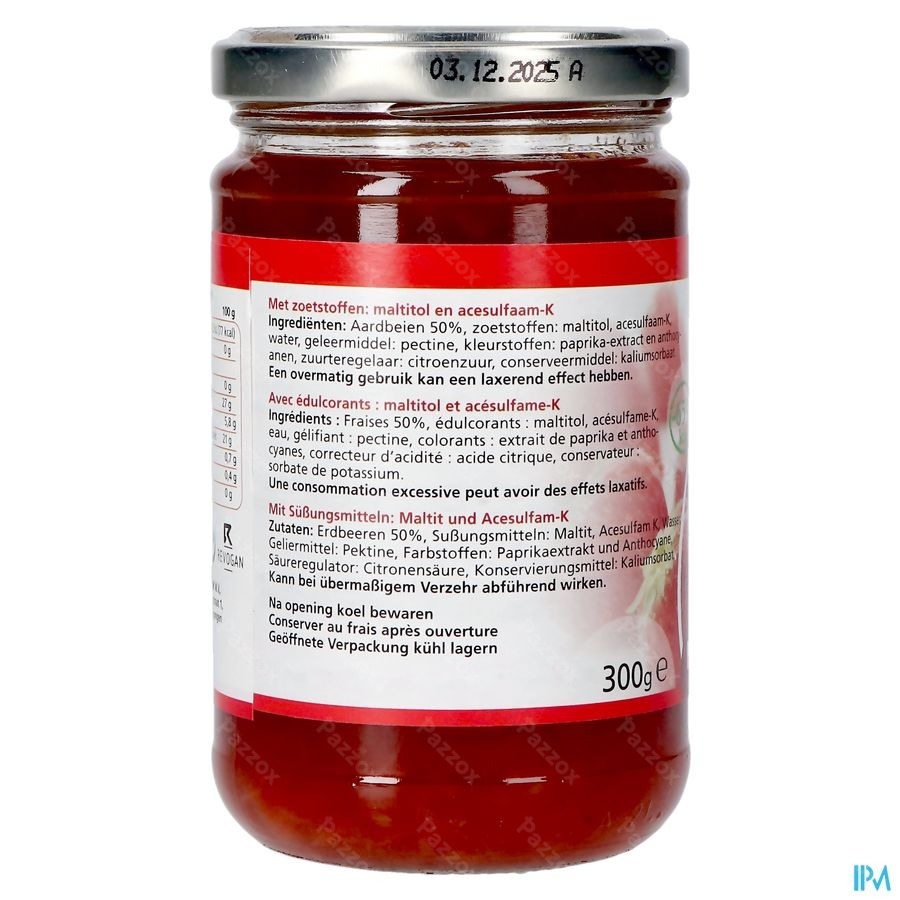 Prodia Broodbeleg Aardbei+maltit.300g 6071 Revogan
