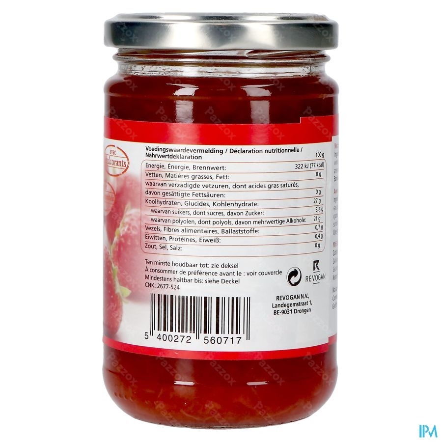 Prodia Broodbeleg Aardbei+maltit.300g 6071 Revogan