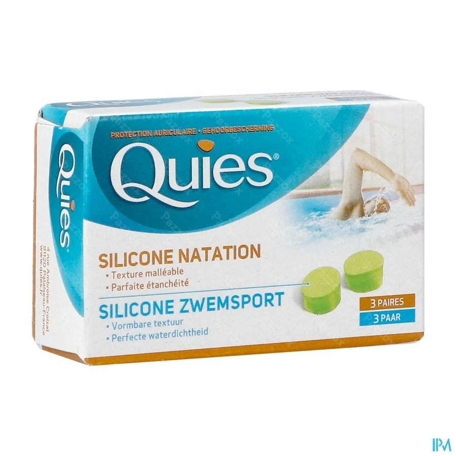 Quies Gehoorbescherming Silicone Zwemsport Maxi 3 Paar Oordoppen