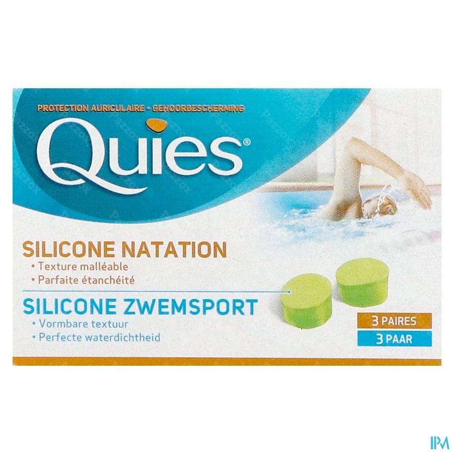 Quies Gehoorbescherming Silicone Zwemsport Maxi 3 Paar Oordoppen