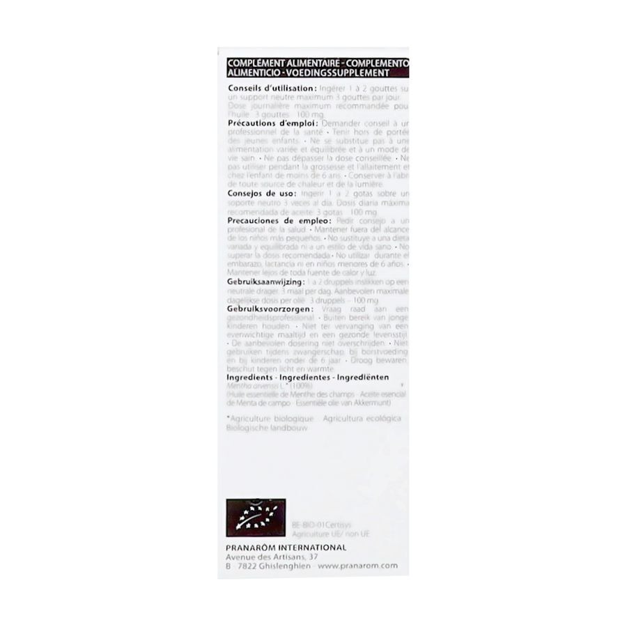 Pranarôm Essentiële Olie Munt Bio 10ml