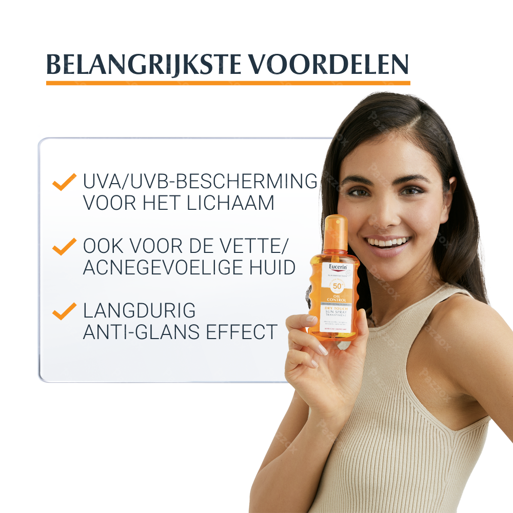 Eucerin Sun Oil Control Dry Touch Spray Transparant SPF 50+ 200ml