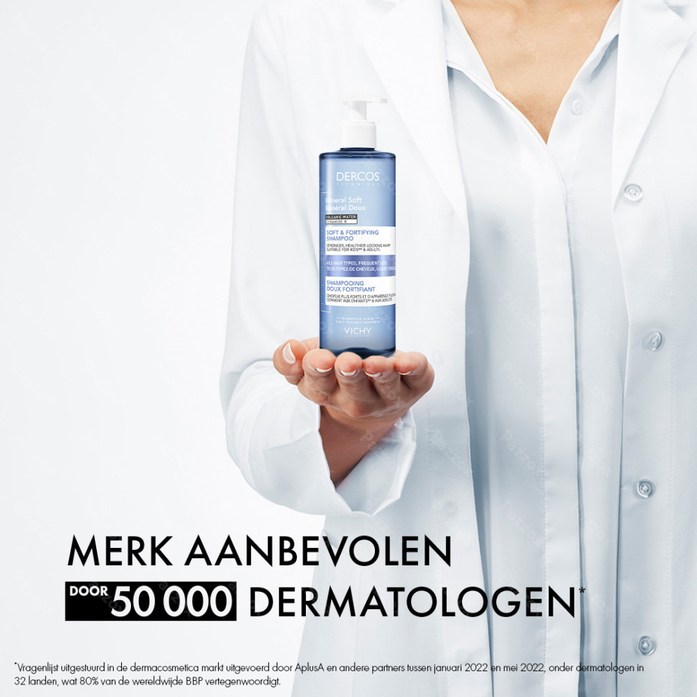 Vichy Dercos Mineral Soft Zachte Versterkende Shampoo Alle Haartypes 400ml