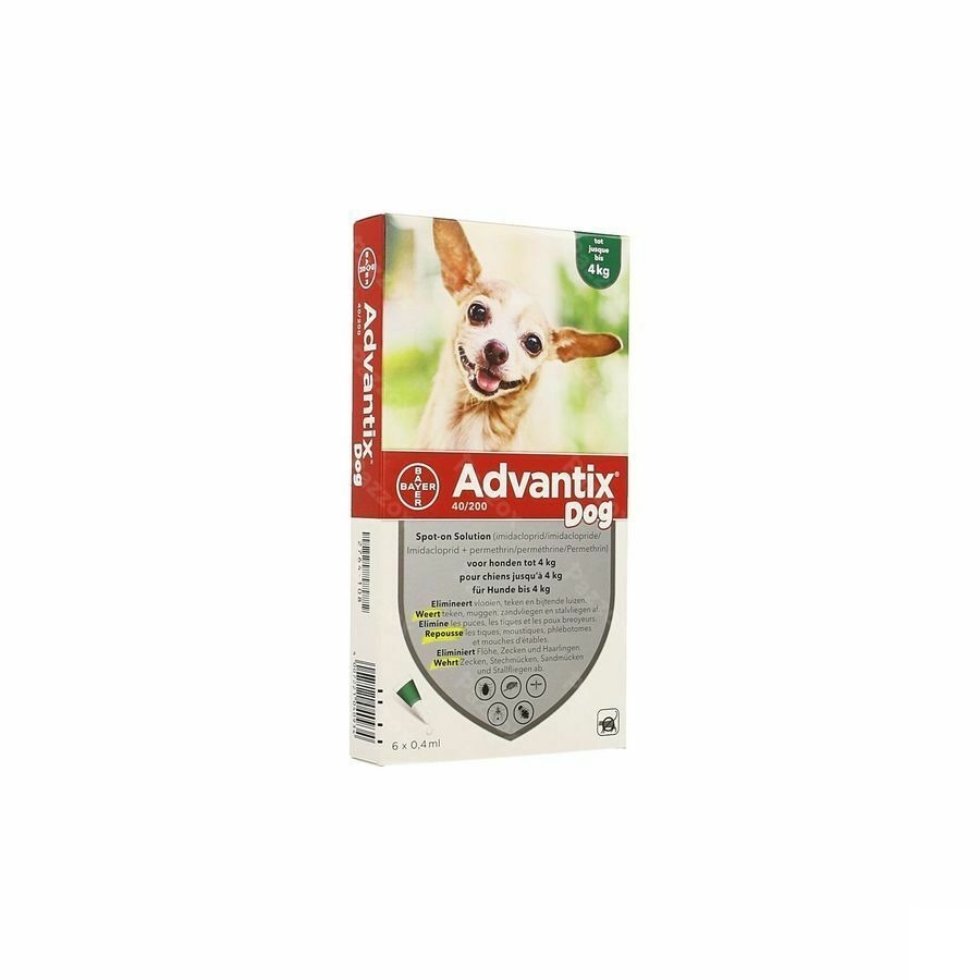 Advantix 40/ 200 Honden < 4kg Fl 6x0,4ml