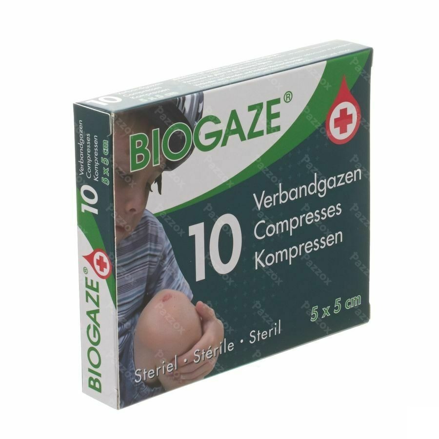 Biogaze 10 Verbandgazen 5 x 5 cm