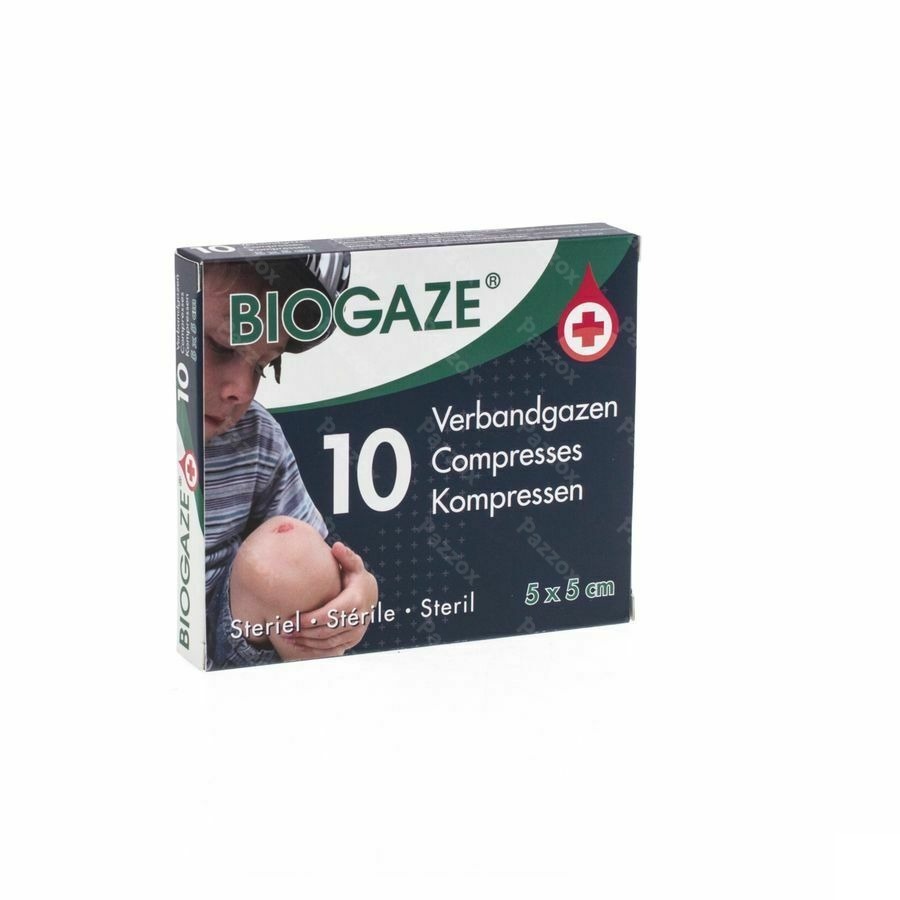 Biogaze 10 Verbandgazen 5 x 5 cm