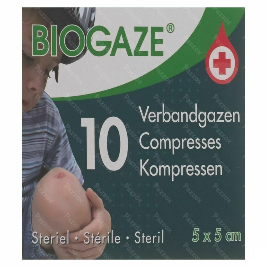Biogaze 10 Verbandgazen 5 x 5 cm