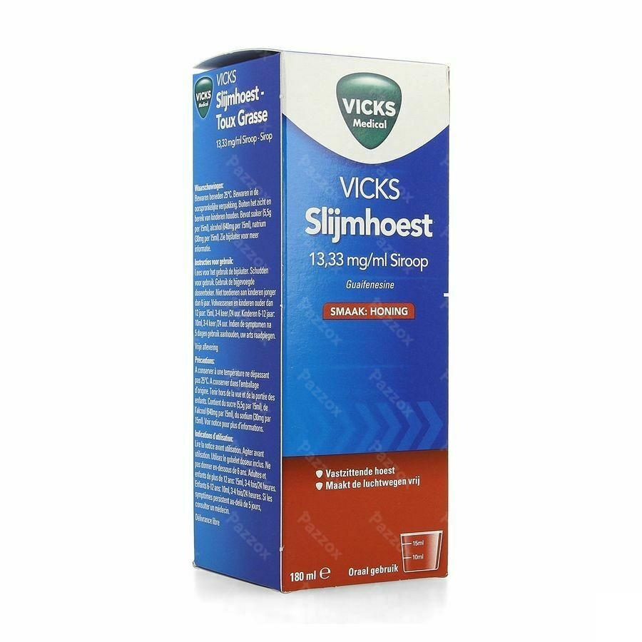 Vicks Expectorant Honing 13,33mg/ml Siroop 180ml