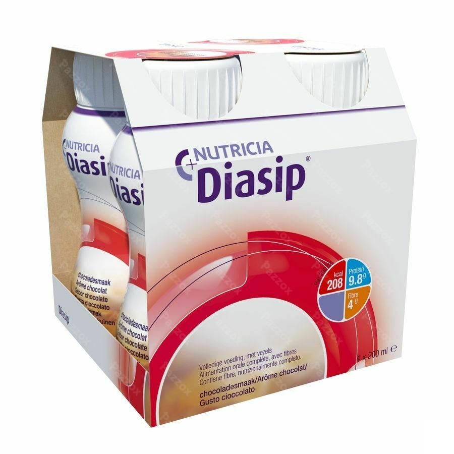 Diasip Chocolade Fles 4x200ml