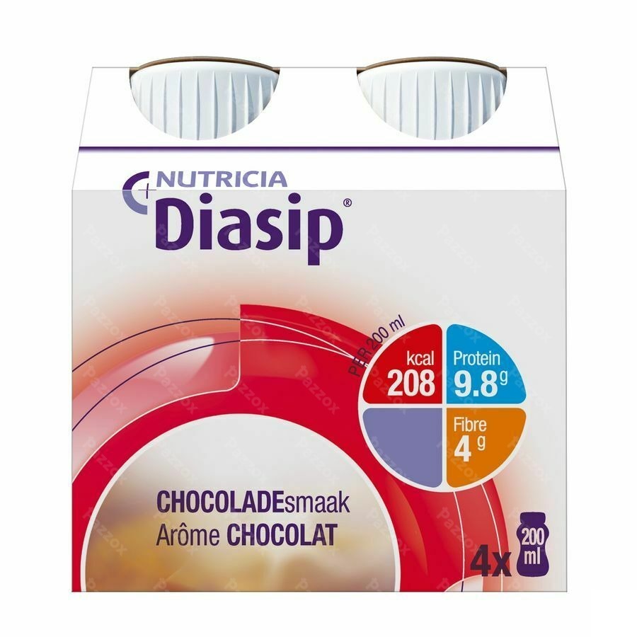 Diasip Chocolade Fles 4x200ml