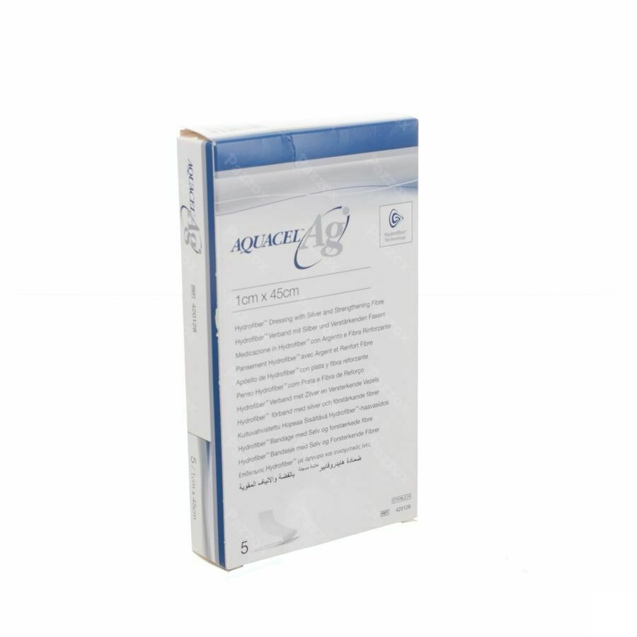Aquacel Ag Verb Hydrofiber+versterking 1x45cm 5