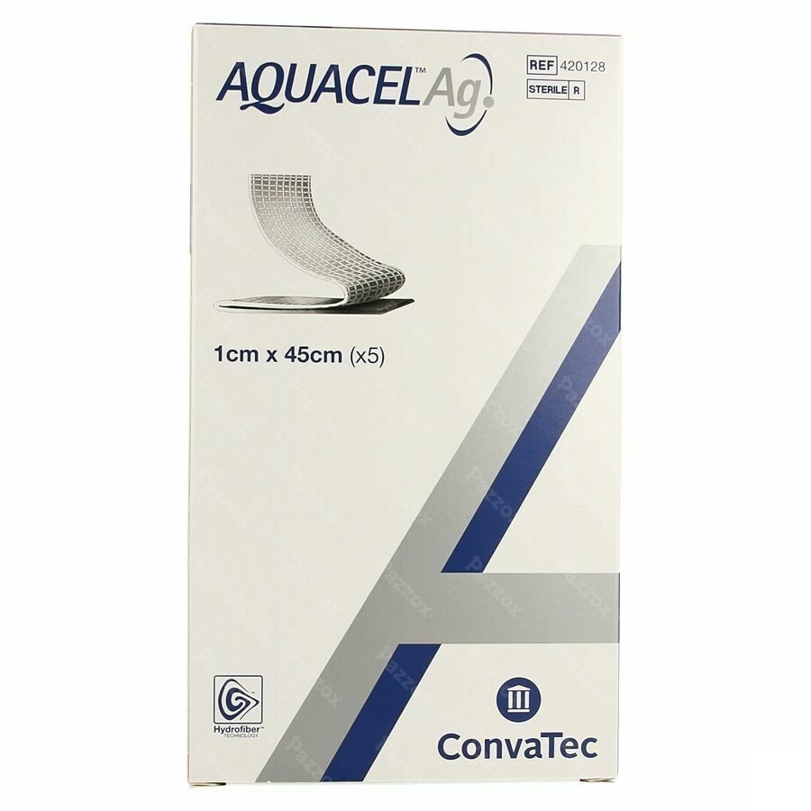 Aquacel Ag Verb Hydrofiber+versterking 1x45cm 5