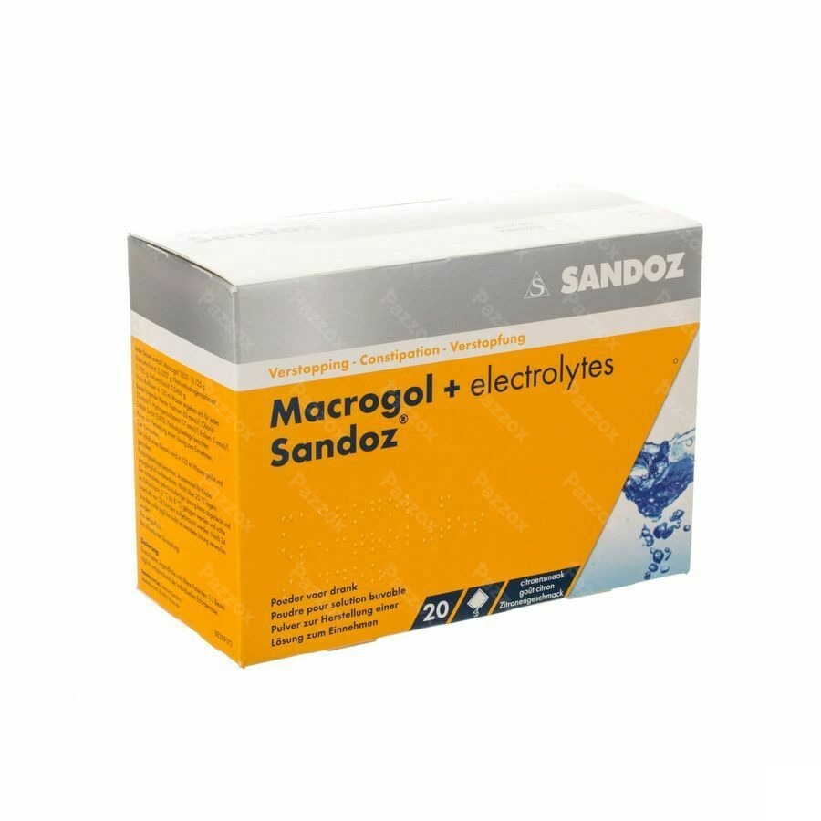 Macrogol + Elektr Sandoz Pdr Ciroensmaak 20x13,7g