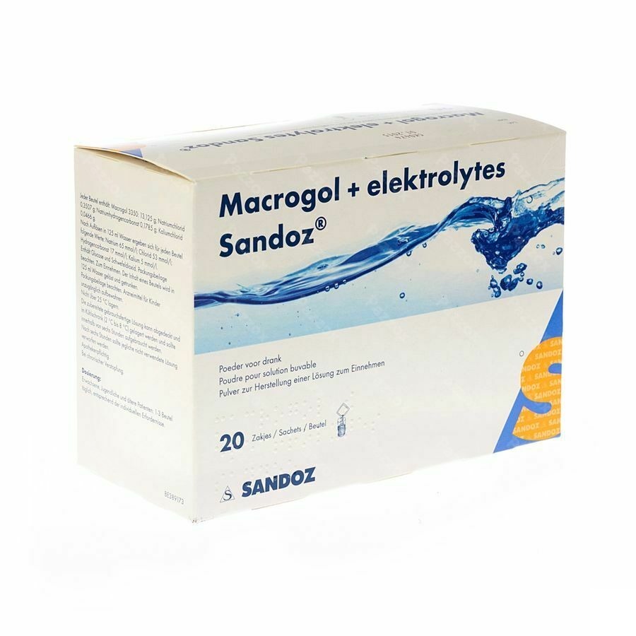 Macrogol + Elektr Sandoz Pdr Ciroensmaak 20x13,7g