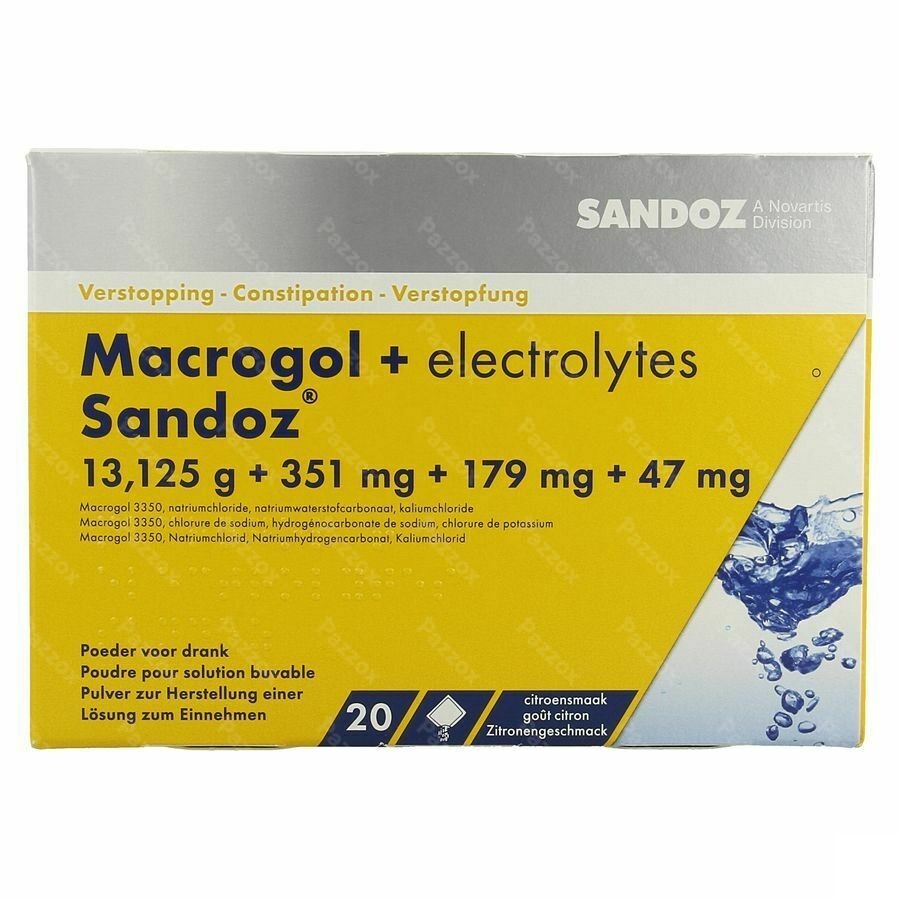 Macrogol + Elektr Sandoz Pdr Ciroensmaak 20x13,7g