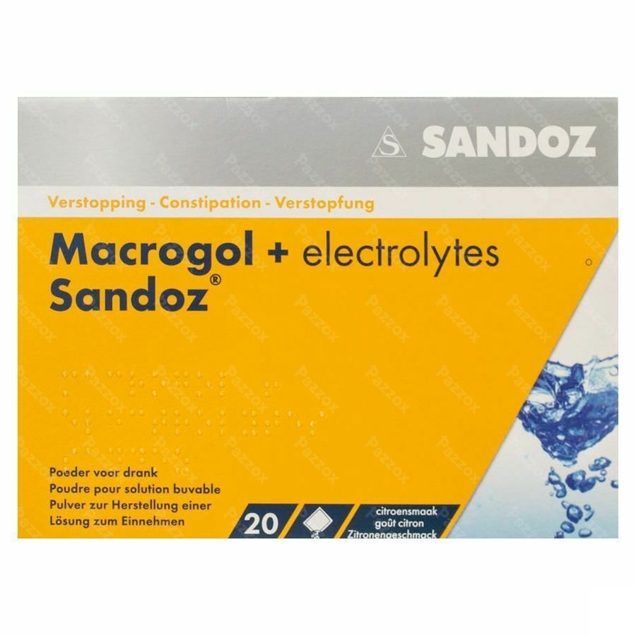 Macrogol + Elektr Sandoz Pdr Ciroensmaak 20x13,7g