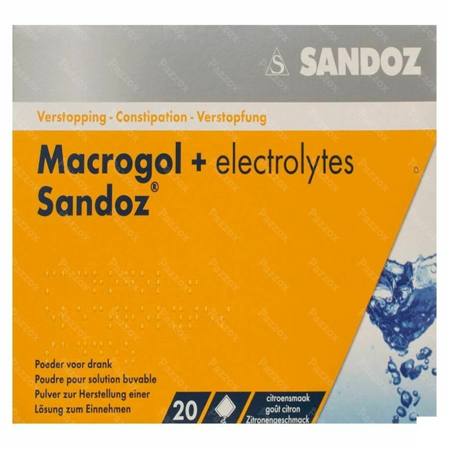 Macrogol + Elektr Sandoz Pdr Ciroensmaak 20x13,7g