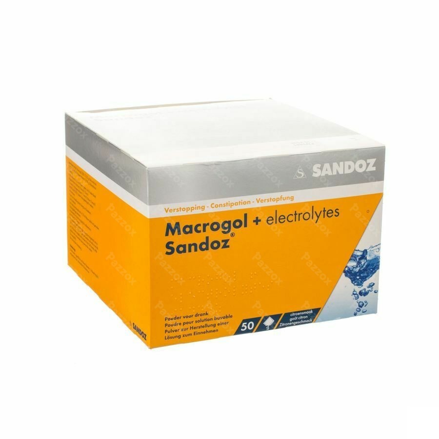 Macrogol + Electr Sandoz Pdr Ciroensmaak 50x13,7g