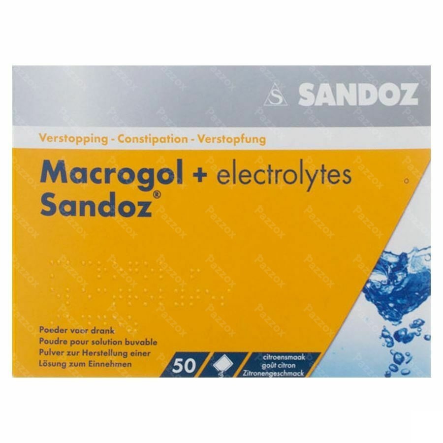 Macrogol + Electr Sandoz Pdr Ciroensmaak 50x13,7g