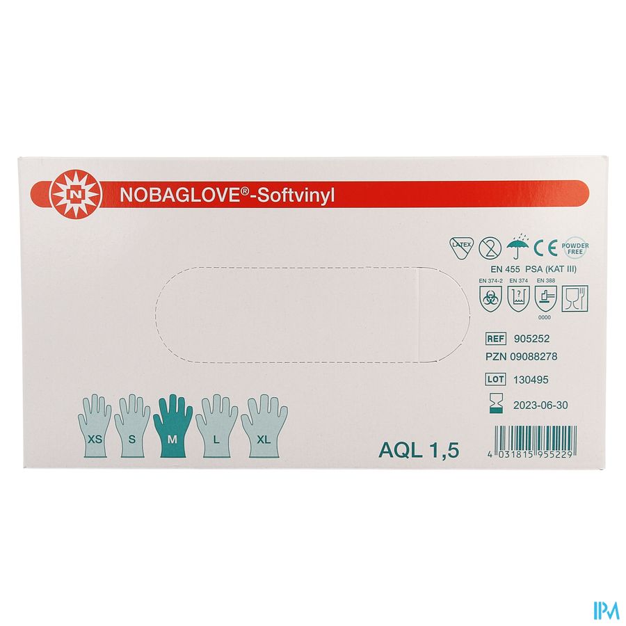 Noba Handschoen Vinyl Poedervrij M 100 5700574 afbeelding 1