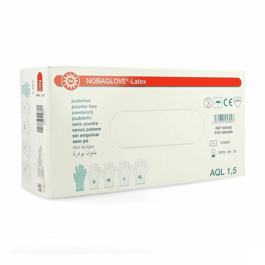 Noba Handschoen Latex Poedervrij Xs 100 5700638