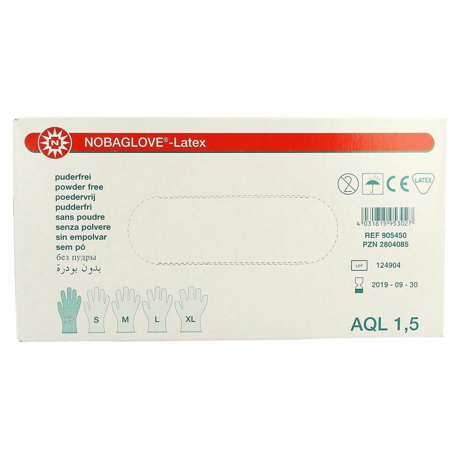 Noba Handschoen Latex Poedervrij Xs 100 5700638