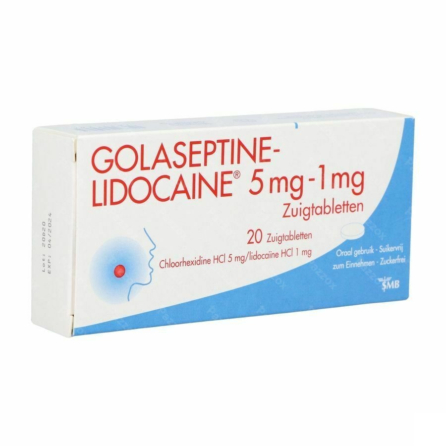 Golaseptine Lidocaine 5mg/1mg Bij Keelpijn 20 Zuigtabletten